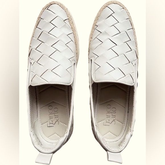 NWOT•FRANCO SARTO•Platform Shoes Hydee OffWhite Basket Weave Loafers 
SIZE 8 - Picture 7 of 12